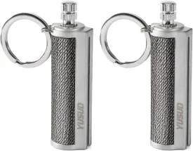 YUSUD 2 Pack Permanent Match Infinity Lighter with Multitool Keychain, Reusable Waterproof Match Strike Anywhere, Forever Flint Fire Starter for Outdoor Survival Tool for Men