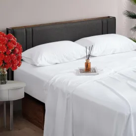 Z-hom 4 Piece King Size Sheet Set, Upgraded Cooling Deep Pocket Comfy Breathable Hotel Luxury Bedding, Extra Soft & Wrinkle Free Cover, Up to 16 Inch, White
