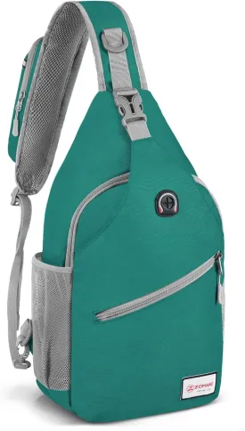 ZOMAKE Sling Bag for Women Men, Small Crossbody Sling Backpack, Mini Water Resistant Shoulder Daypack for Travel, Anti Thief Chest Bag for Hiking, Sports, Army Green(new)